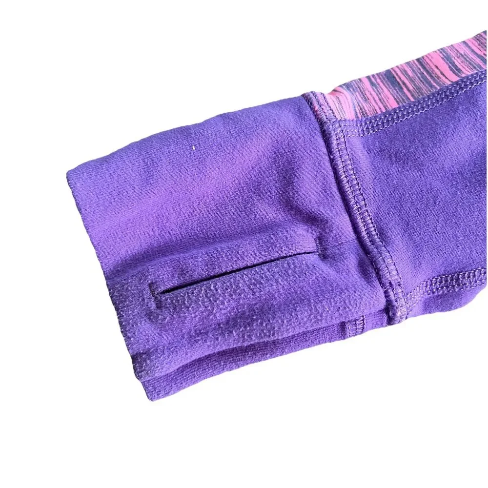 Ivivva Perfect Your Practice Jacket Purple Girls Size 10 Thumbhole Full Zipper‎